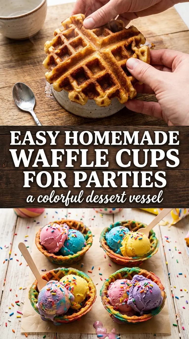 Rainbow Dipped Waffle Cups